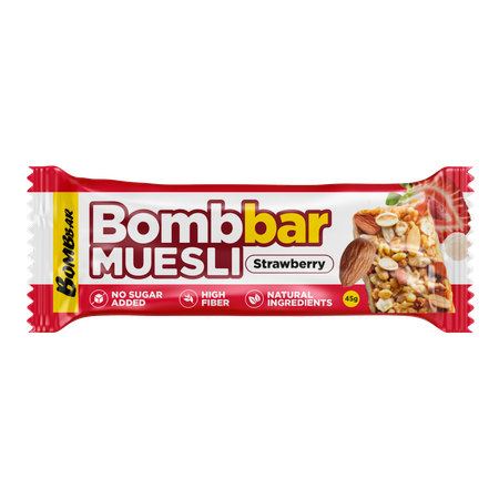 Батончик-мюсли Bombbar клубника 45г