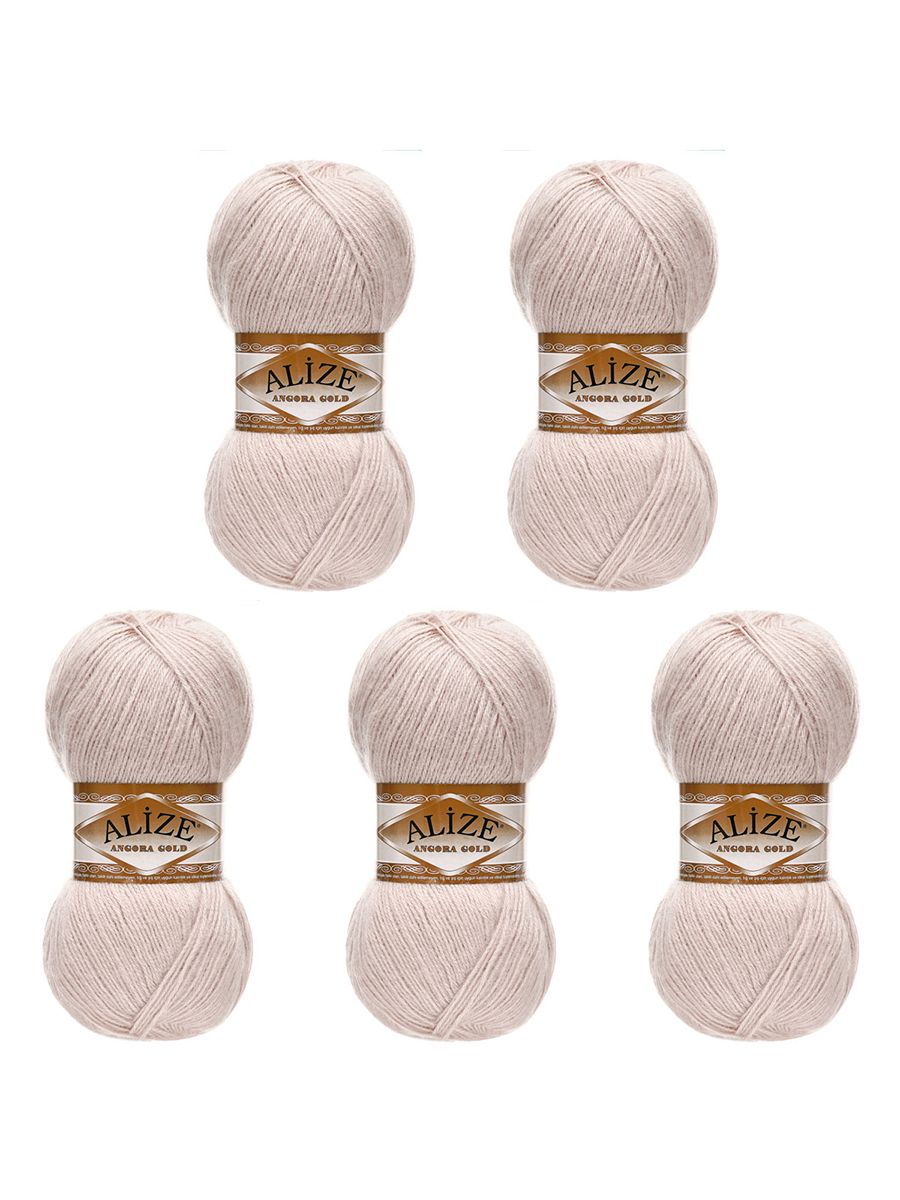 Пряжа Alize для шарфов кардиганов Angora Gold 100 гр 550 м 5 мотков 506 молочно-бежевый - фото 6