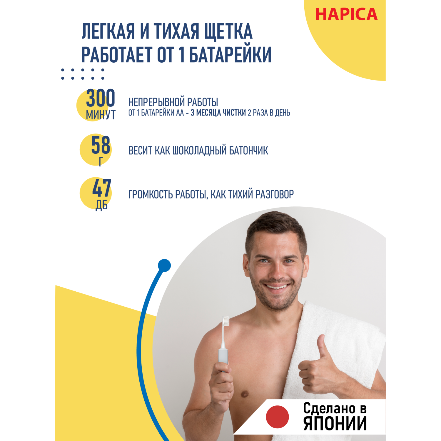 Зубная щетка электрическая Hapica от 10 лет - фото 6
