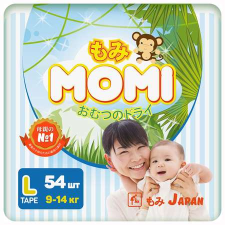 Подгузники Momi L (9-14 кг) 54 шт.