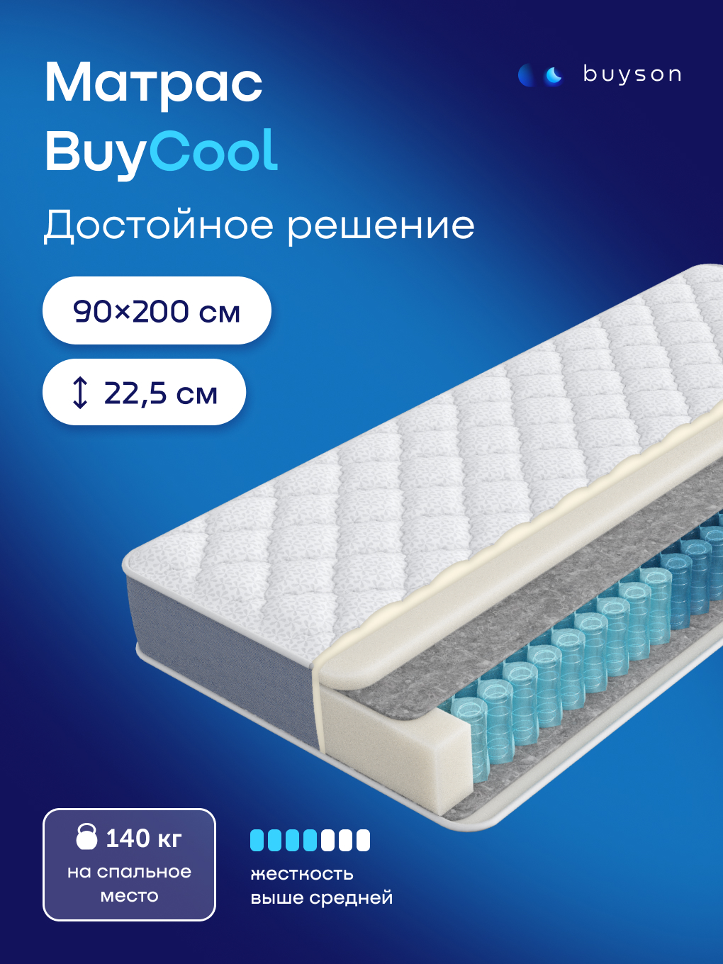 Матрас buyson BuyCool 90х200 - фото 1