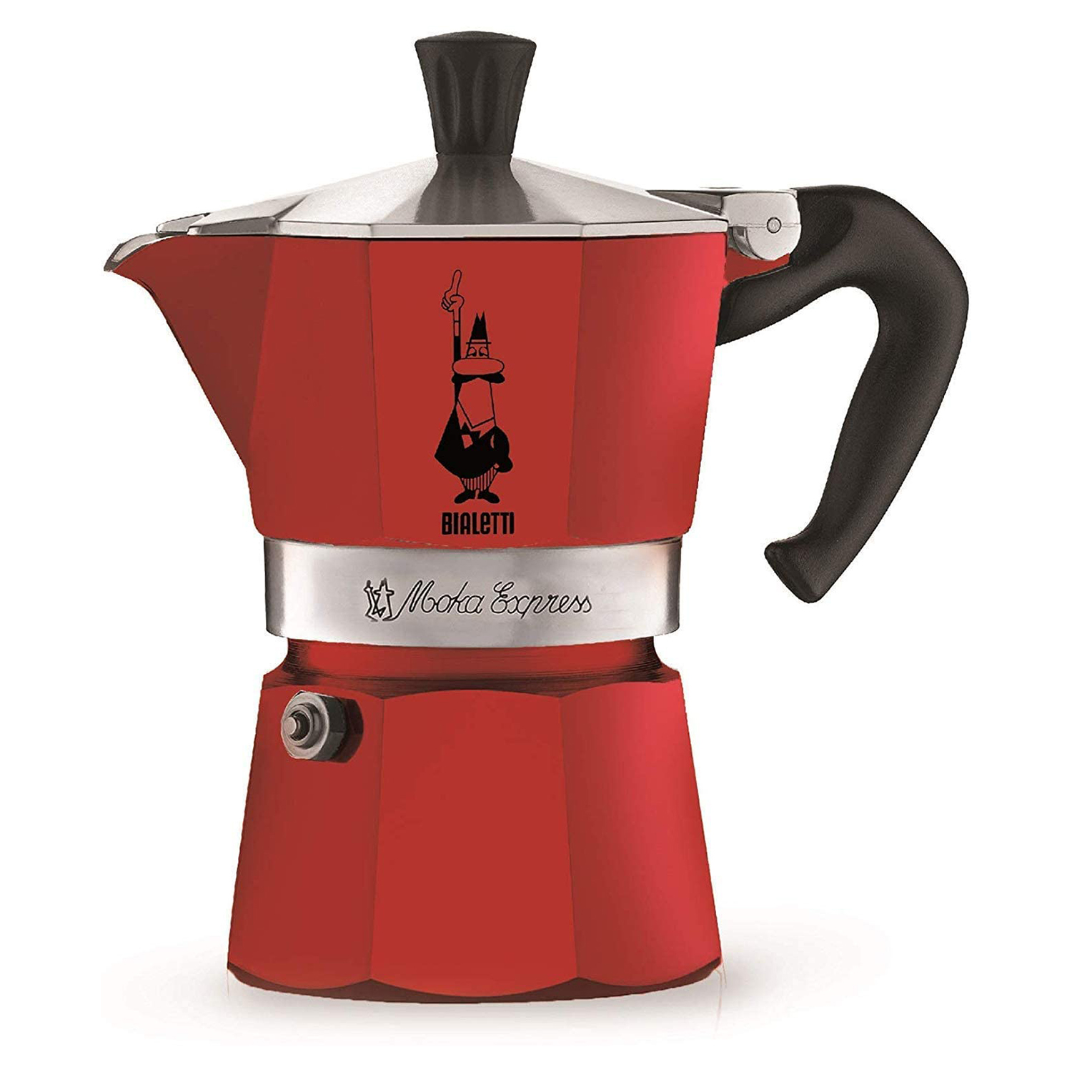 Гейзерная кофеварка BIALETTI Moka Express Красная 3 порции - фото 1