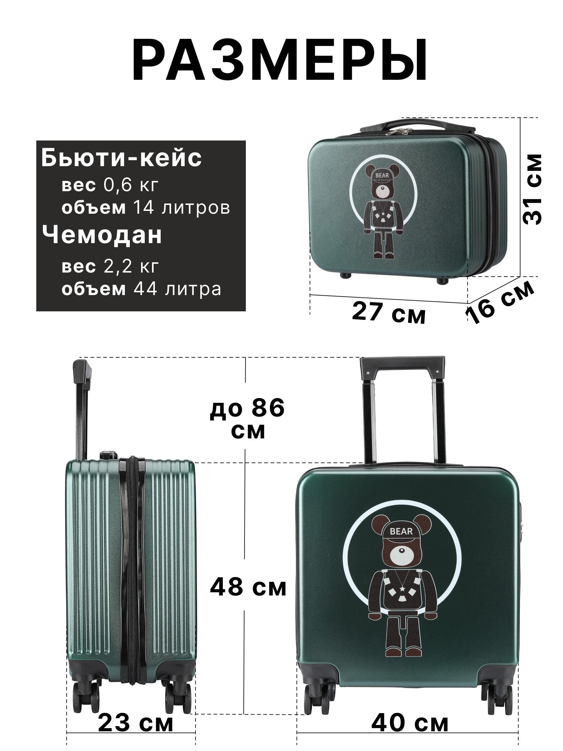 Чемодан LATS Медведь - фото 2