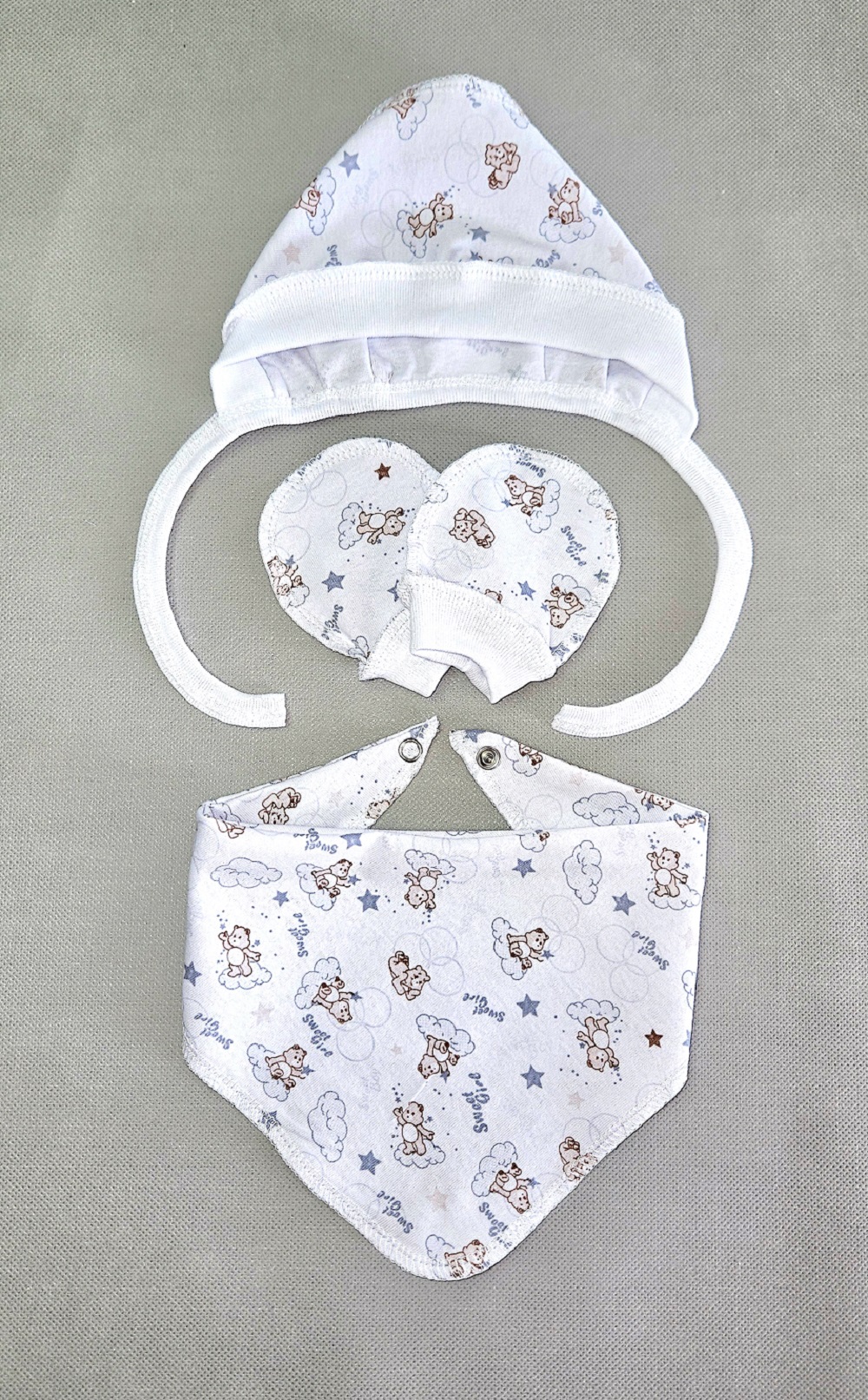 Чепчик с рукавичками и нагрудником ЯСЕЛЬКА 700/4-Кмишка - фото 2