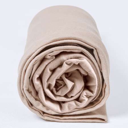 Простынь на резинке 160х80 Mrs.Stretch Mr.Jersy натяжная трикотажная цвет какао