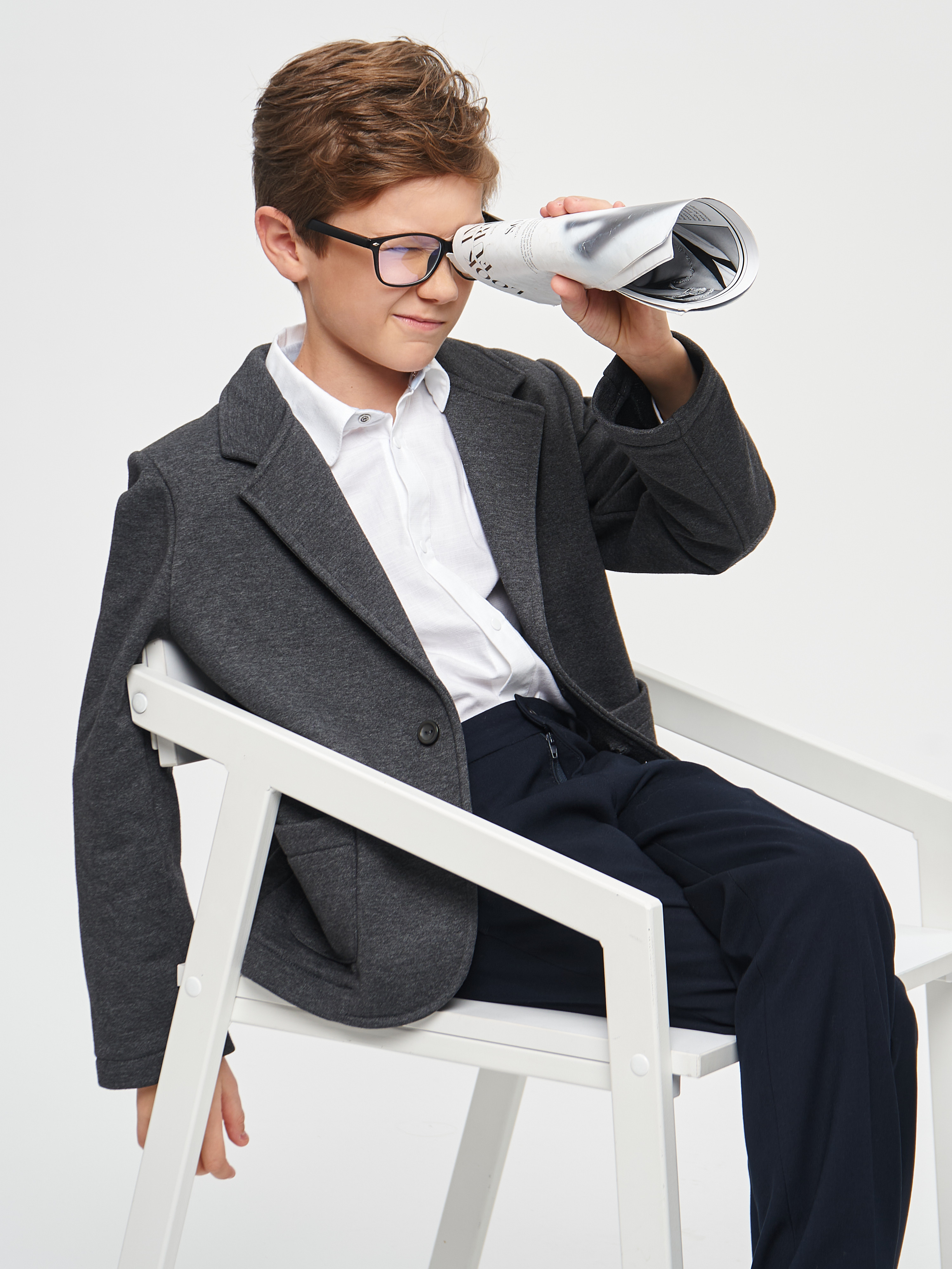 Пиджак Классная школа 001_темно_серыймальчик - фото 1