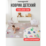 Развивающий коврик детский Mamagoods игровой 150х200 см Облачка и Сказочный лес