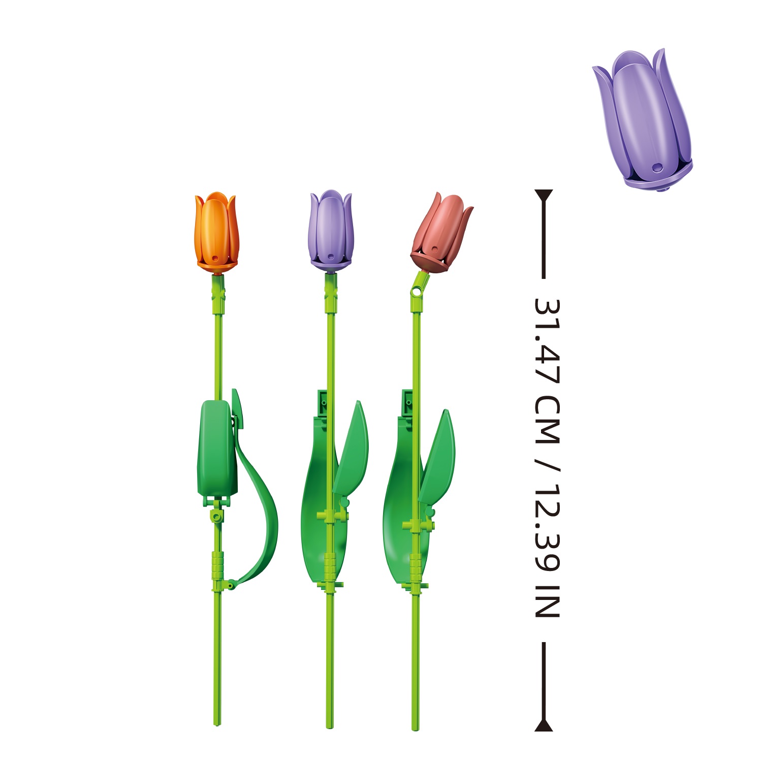 Конструктор SLUBAN Тюльпаны сиреневый - фото 2