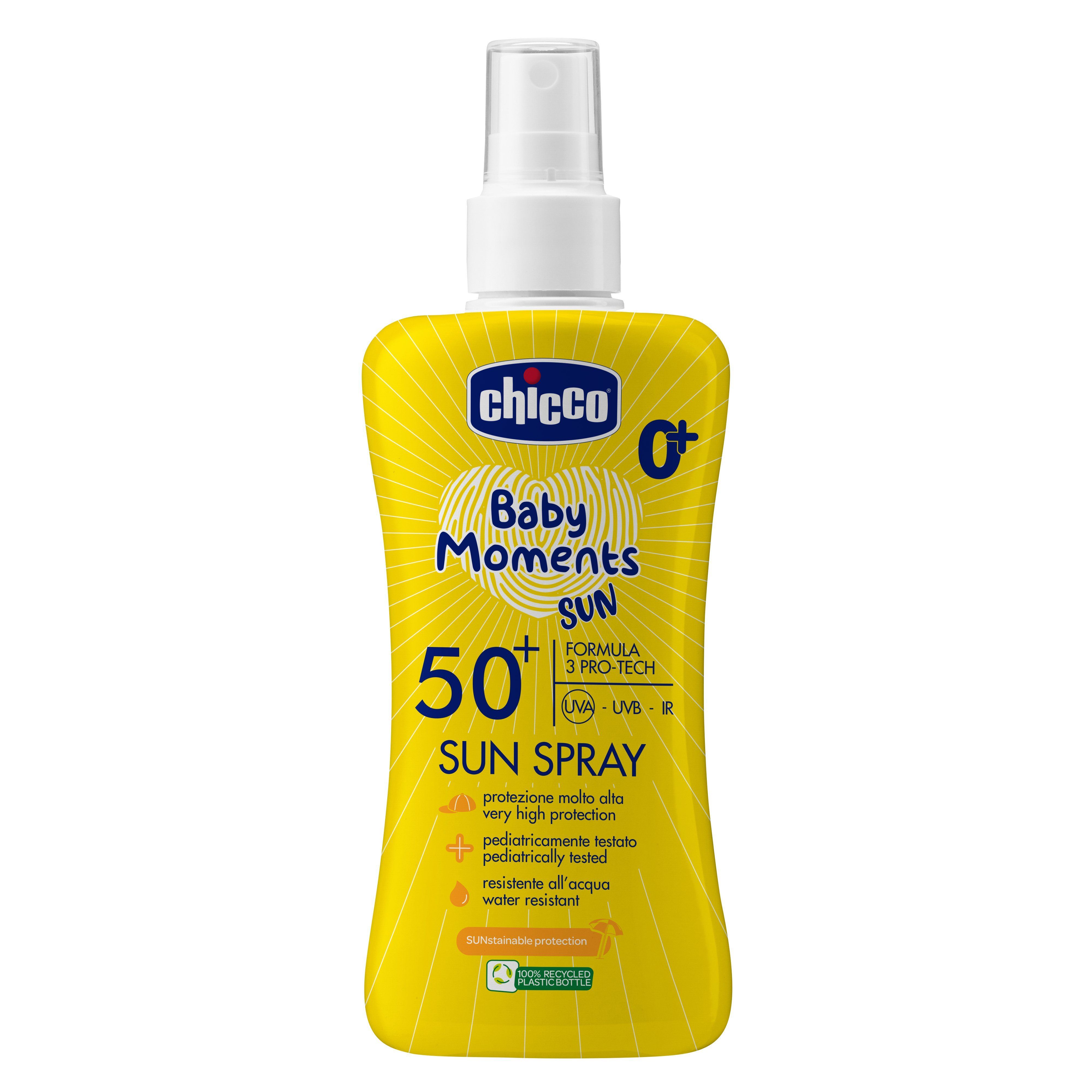 Спрей детский солнцезащитный SPF50+ Chicco Baby Moments Sun, 150 мл - фото 2