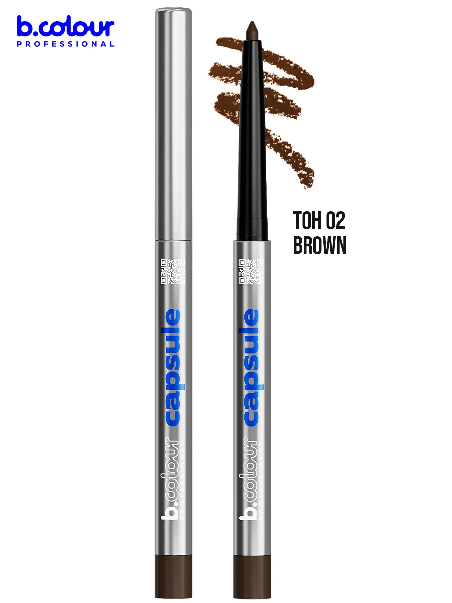 Косметические карандаши B.COLOUR PROFESSIONAL коричневый каял гелевый CAPSULE 02 Brown - фото 2