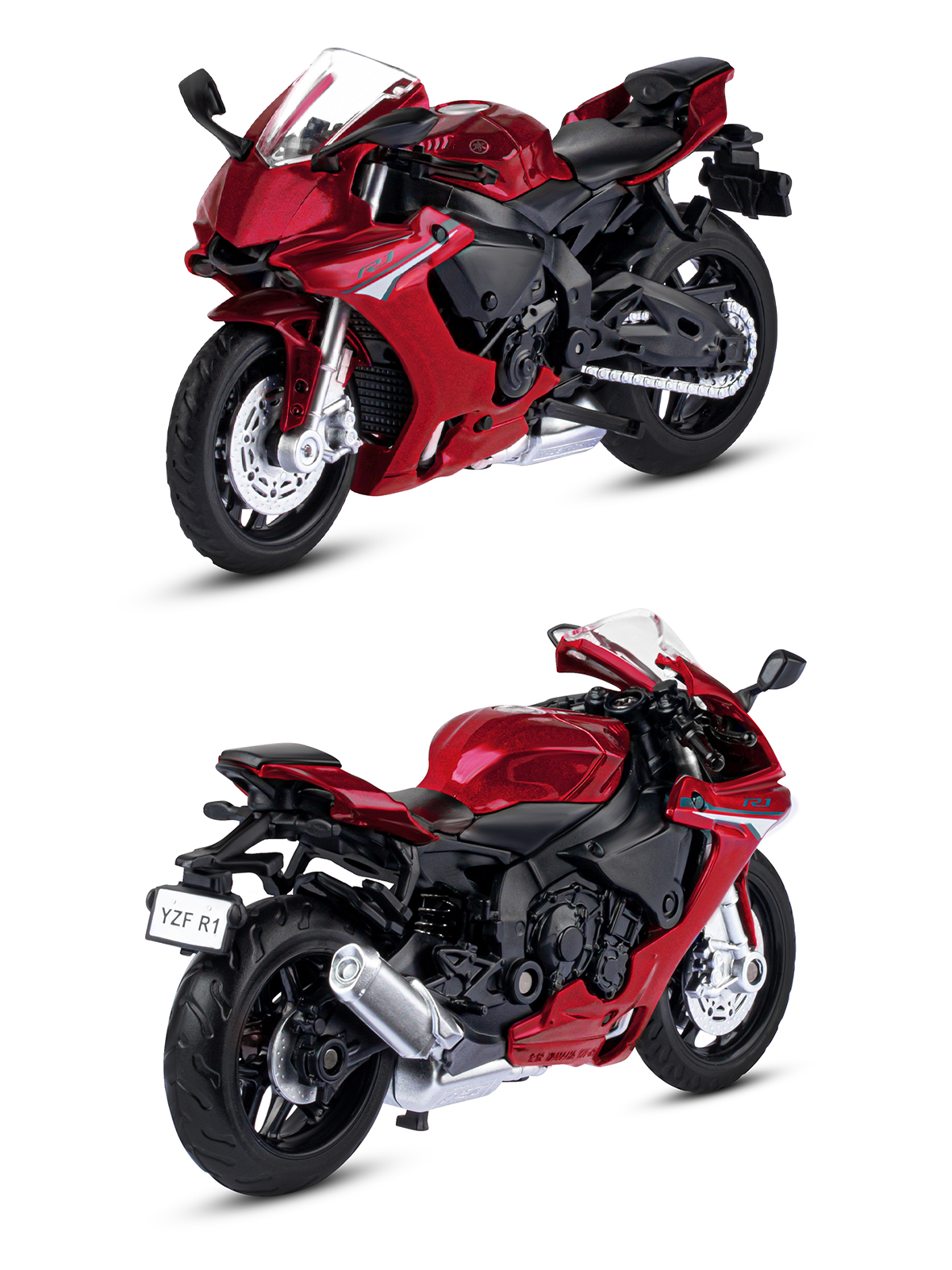 Мотоцикл АВТОпанорама Yamaha YZF R1 1:18 JB1251766 - фото 9