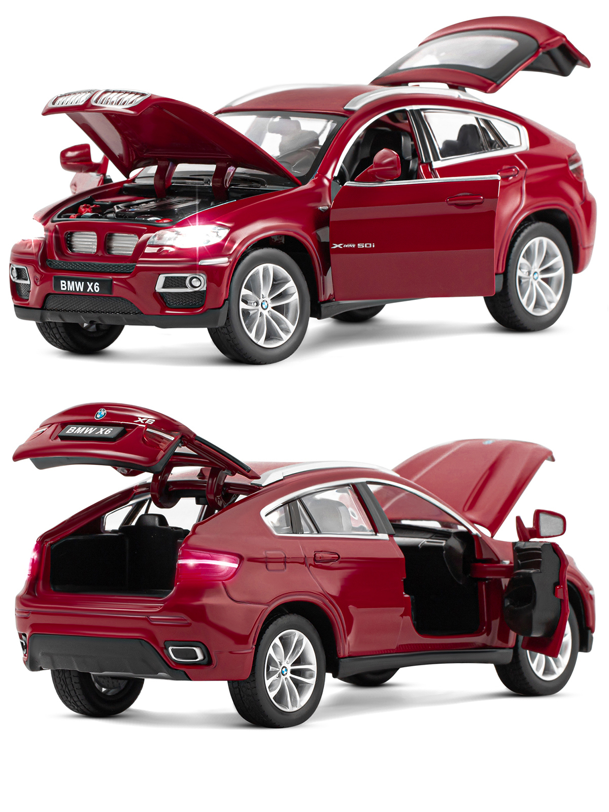 Внедорожник АВТОпанорама BMW X6 1:26 JB1251128 - фото 7