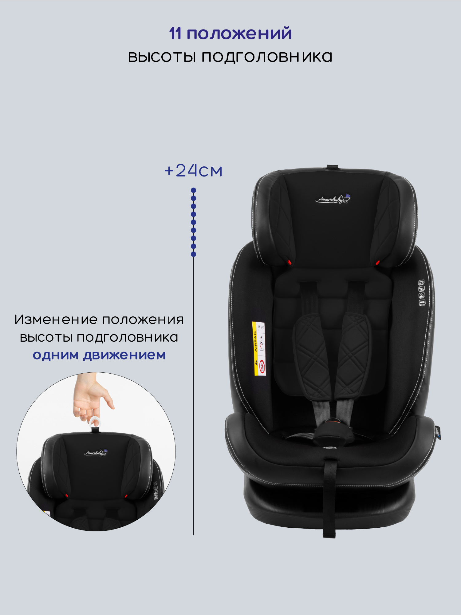 Автокресло Amarobaby ST-3 Isofix 0+/1/2/3 (0-36 кг) черный - фото 10