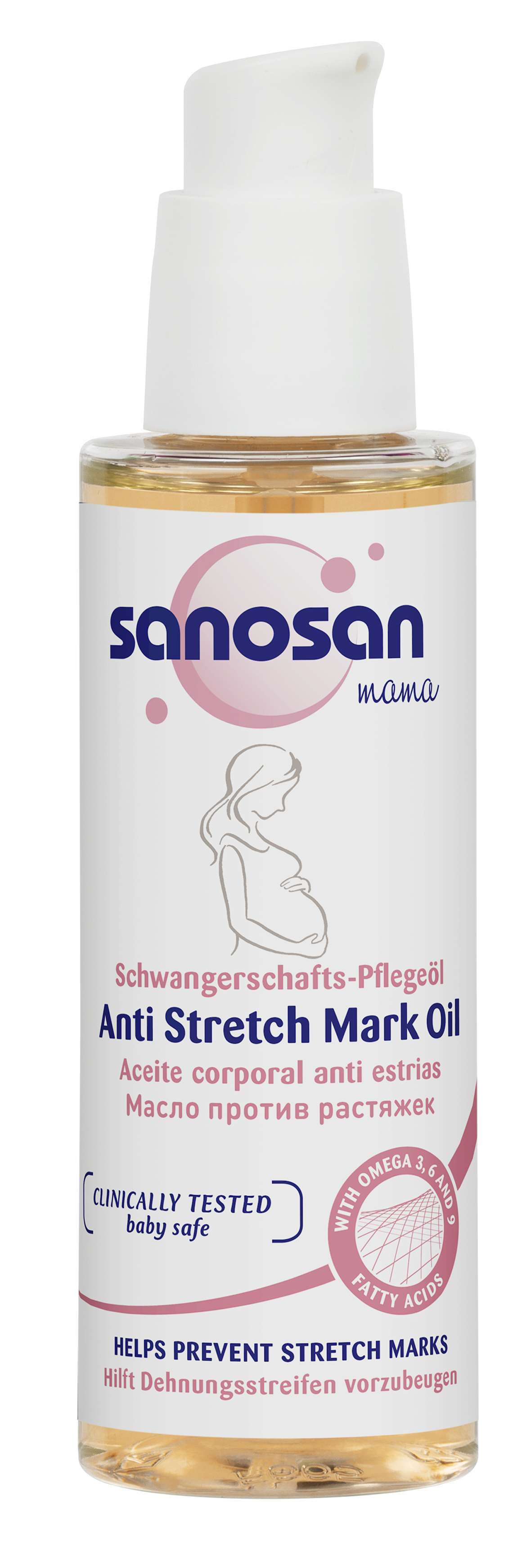 Изображение товара Масло для кожи Sanosan против растяжек с натуральными маслами 250 мл
