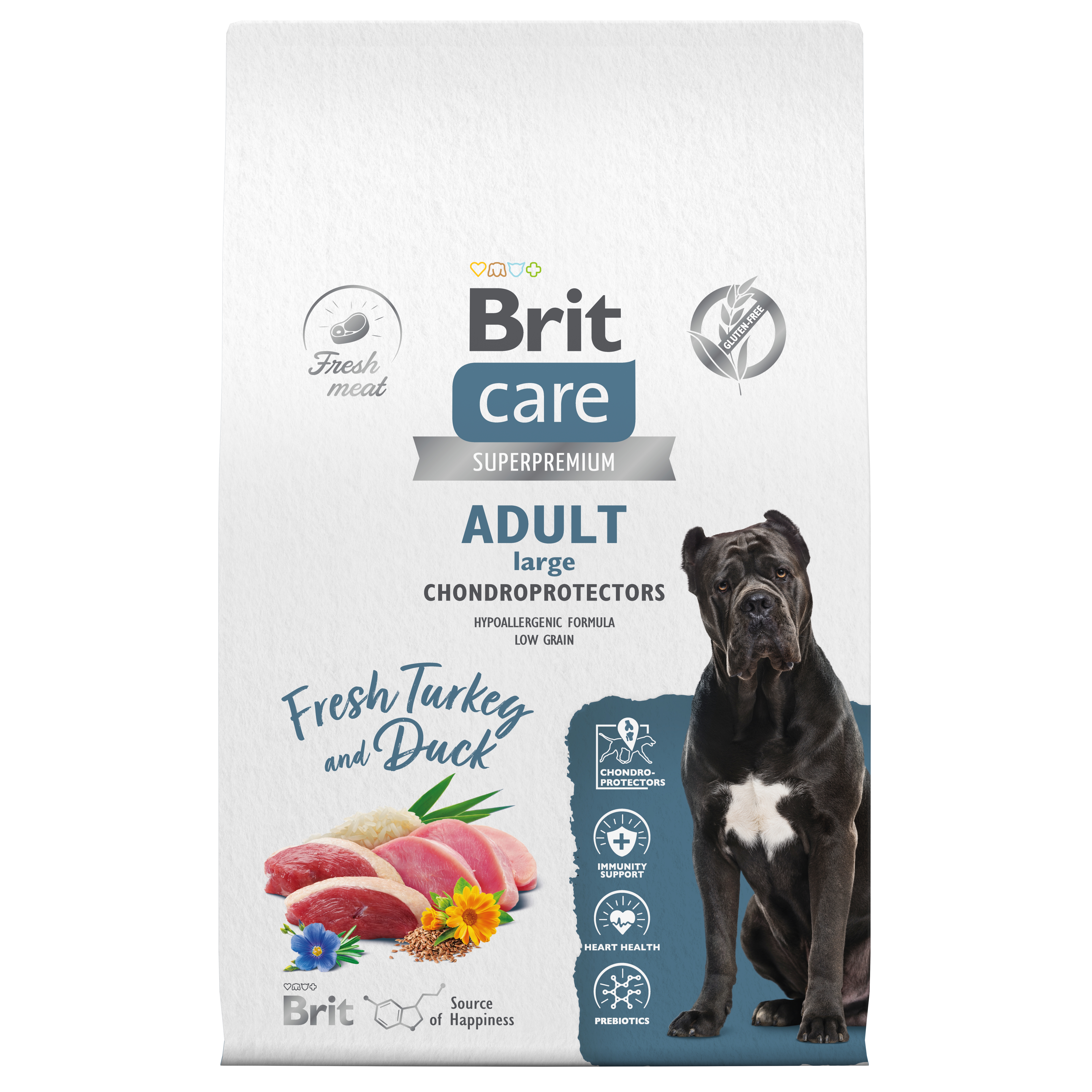Корм для собак Brit Care 12кг крупных пород с индейкой и уткой - фото 3
