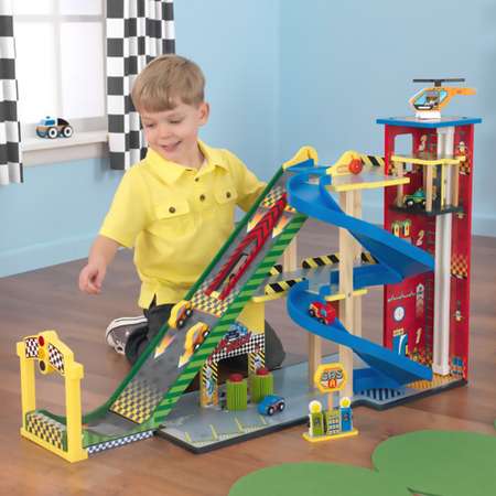 Трек KidKraft Гонки мега спуск с лифтом, многоуровневый