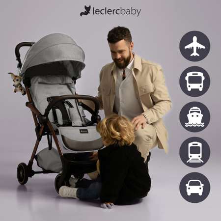 Коляска прогулочная Leclerc Influencer Air Violet Grey