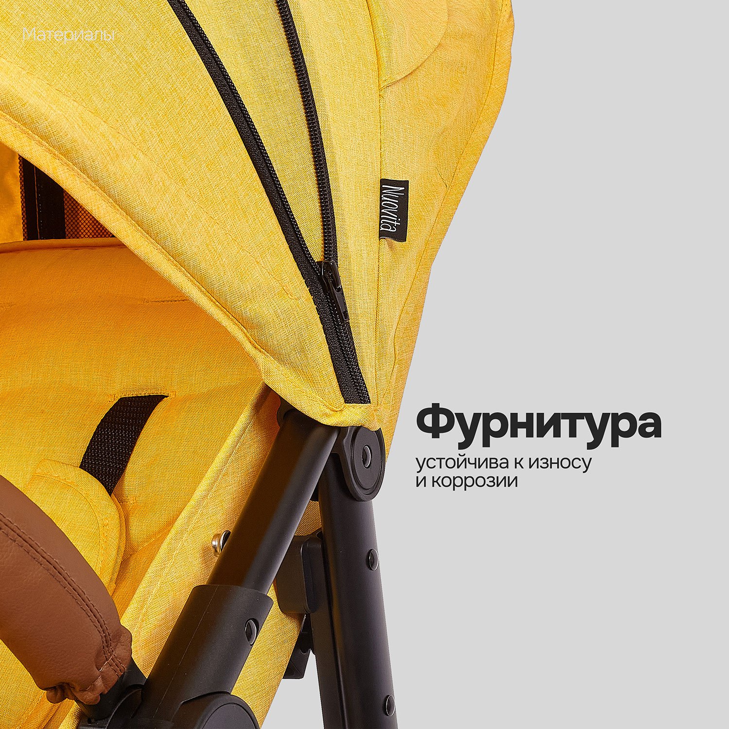 Коляска прогулочная Nuovita Corso желтый - фото 16