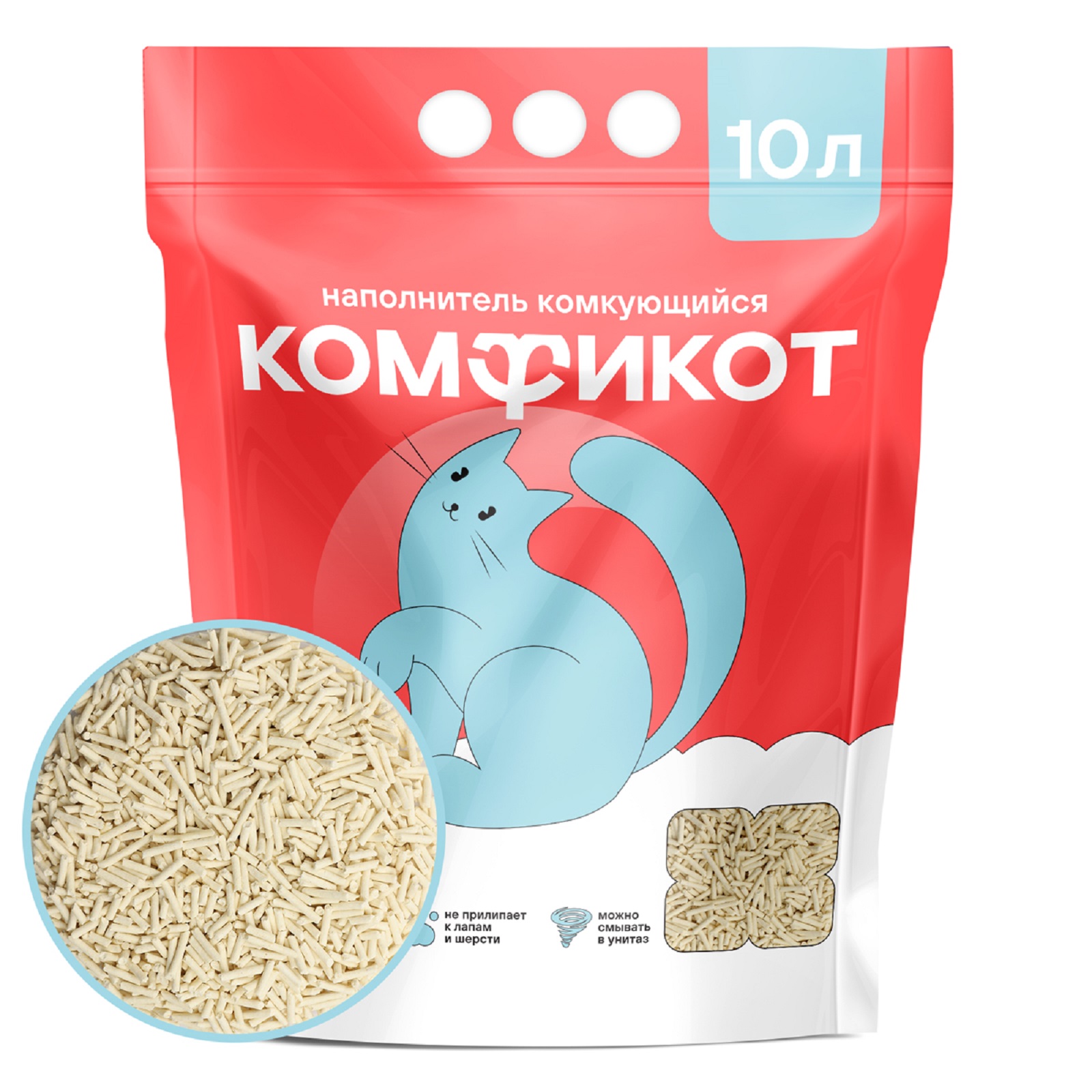 Наполнитель КОМФИКОТ 10 л впитывающий, растительный - фото 1