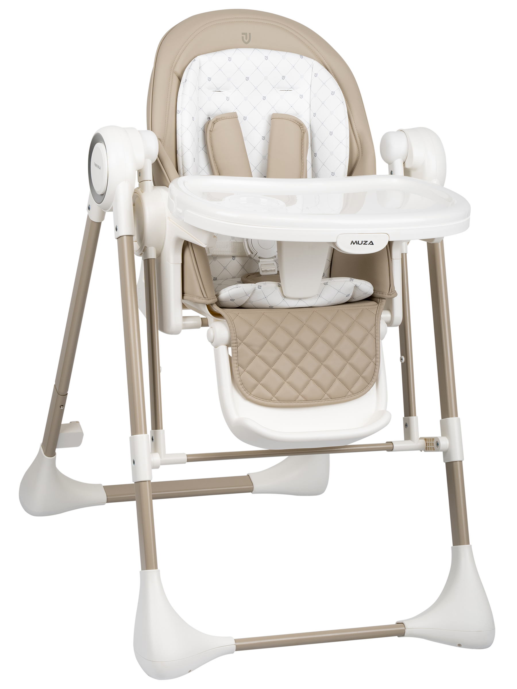 Стульчик для кормления JOVOLA Muza с функцией электрокачели серый - фото 1