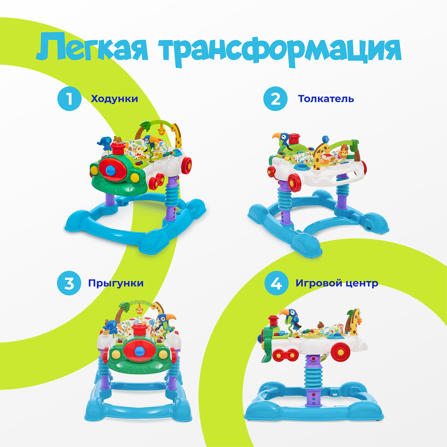 Ходунки Nuovita Treno голубой - фото 2