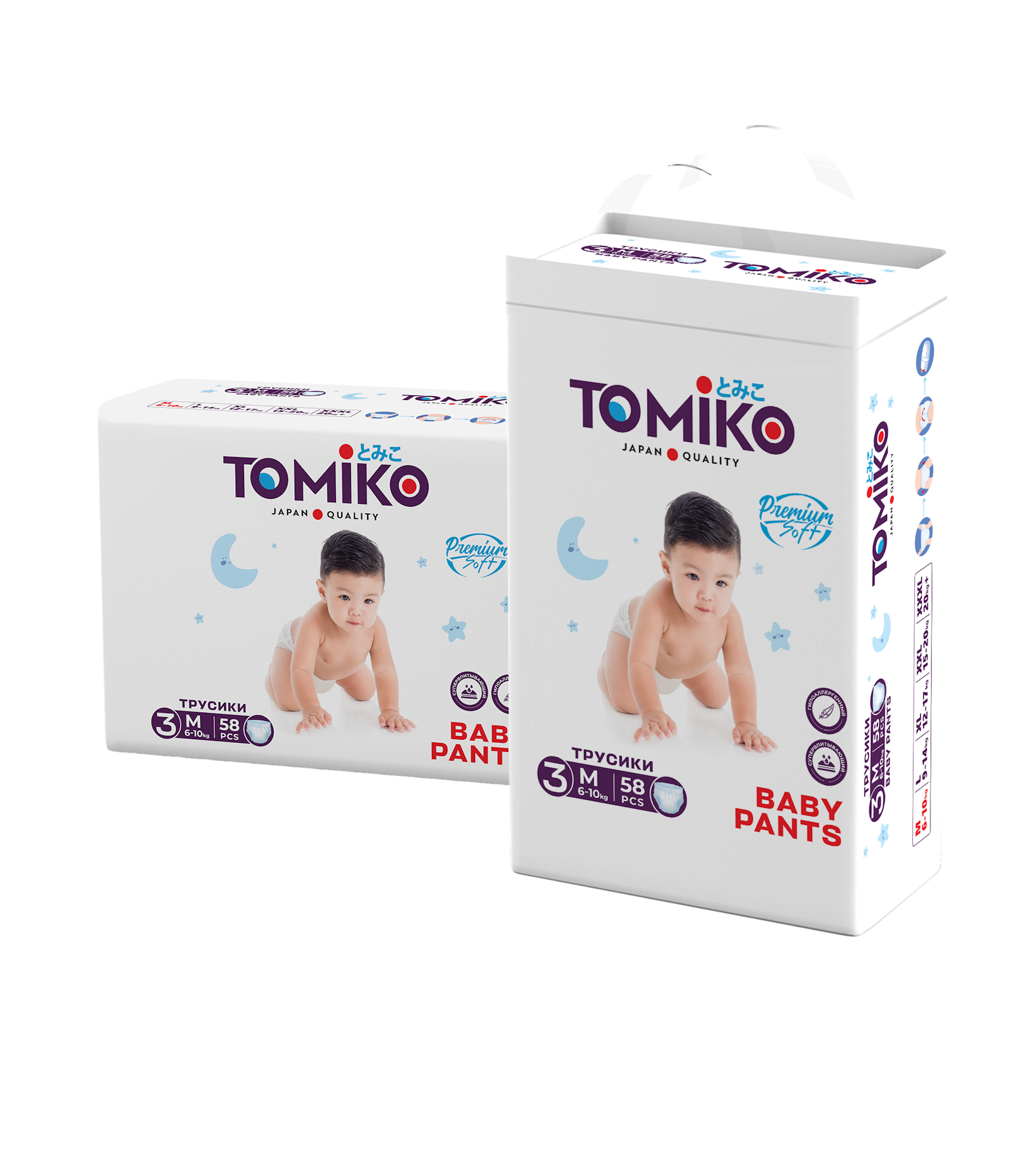 Подгузники Tomiko M (6-10 кг) 58 шт. - фото 3