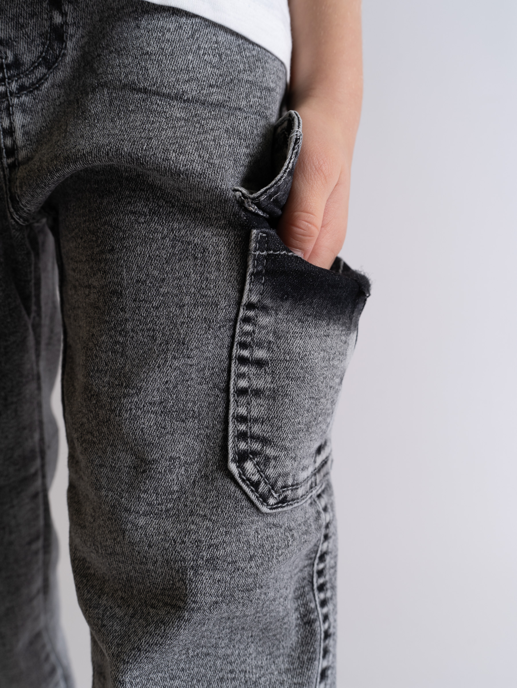 Джинсы TiGaDa джинсы/мальчик/карго/серые/с карманами - фото 16