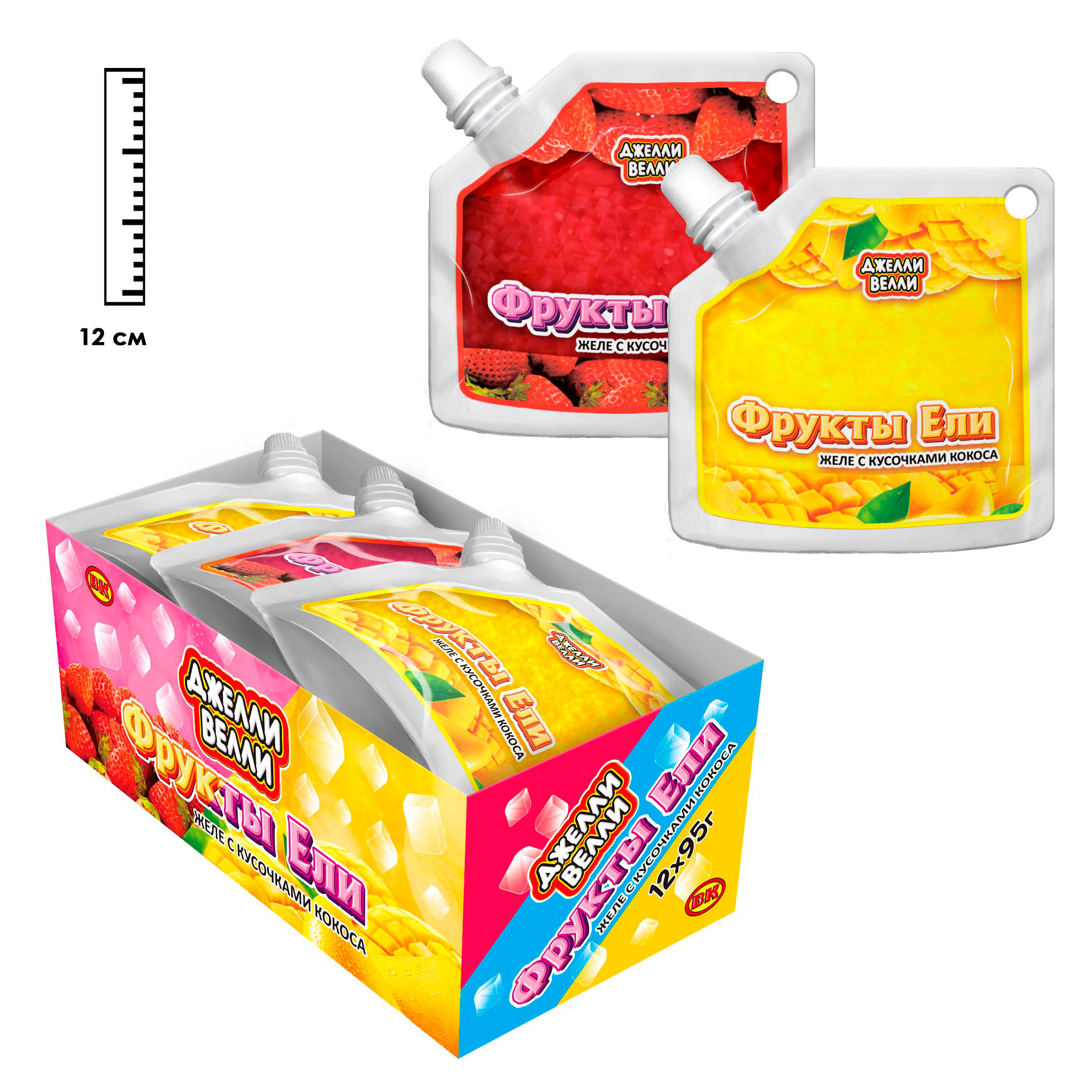 Фруктовое желе с кусочками кокоса Джелли Велли Фрукты Ели - фото 1