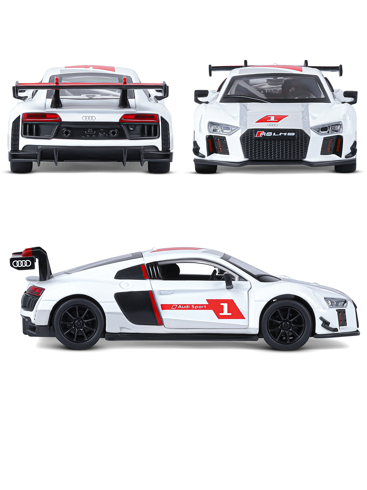 Автомобиль АВТОпанорама Audi R8 LMS 1:32 JB1251305 - фото 6