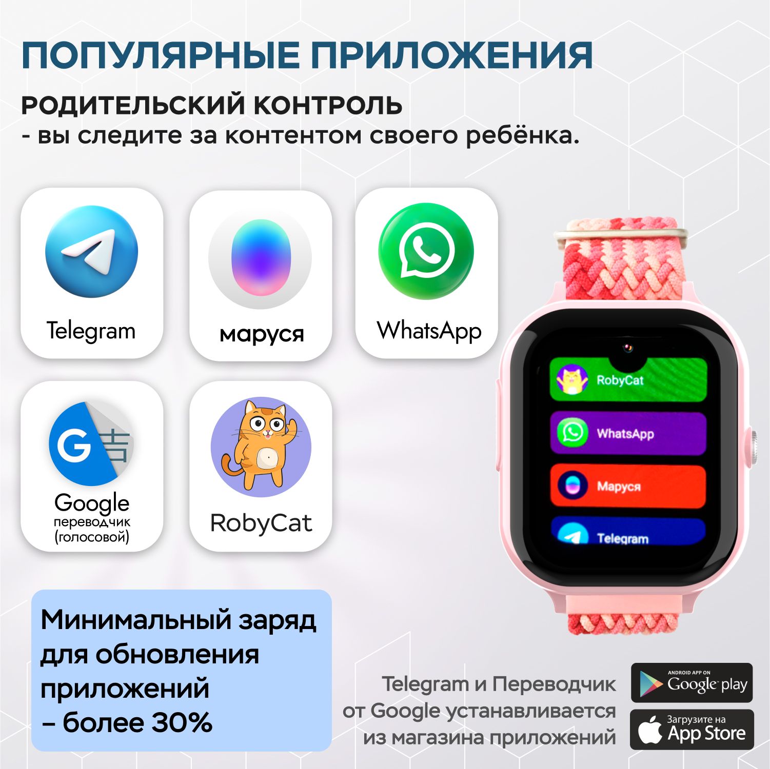 Детские смарт часы 4G + SIM-карта Aimoto Infinity (розовый) Amoled 1.78 Видеомониторинг Маруся Ватсап Телеграм + GPS - фото 10