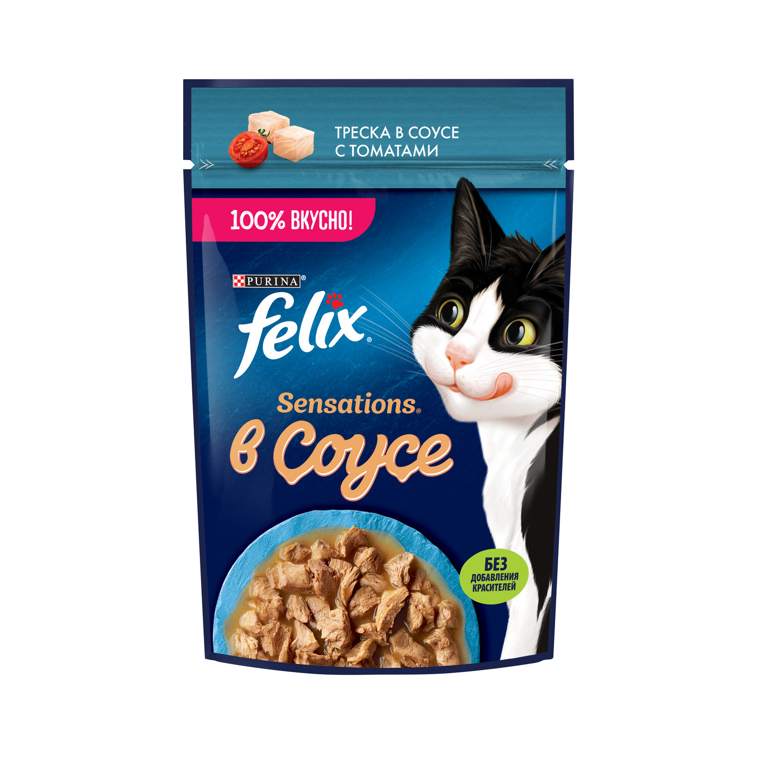 Корм для кошек Felix 75г Sensations для взрослых треска-томат соус - фото 11
