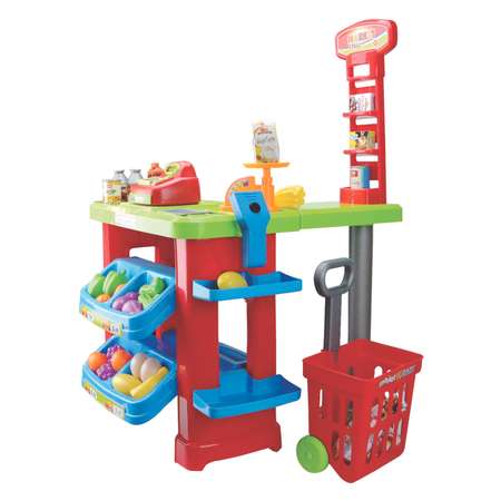 Игровой набор ND PLAY тележки и корзинки, касса, продукты