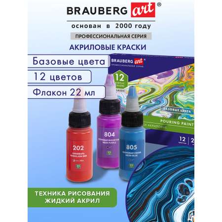 Краски акриловые Brauberg 12 цв.