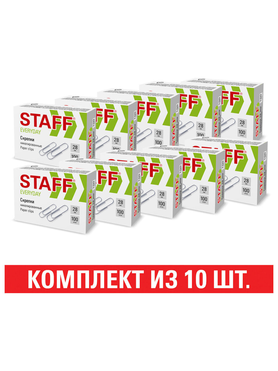 Скрепки Staff 1000 шт. - фото 1