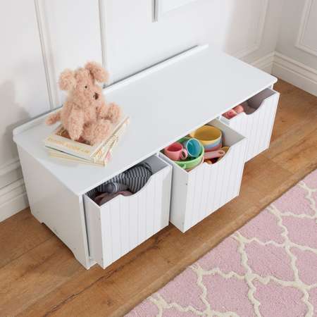 Скамья с ящичками хранения KidKraft Белая 14564_KE