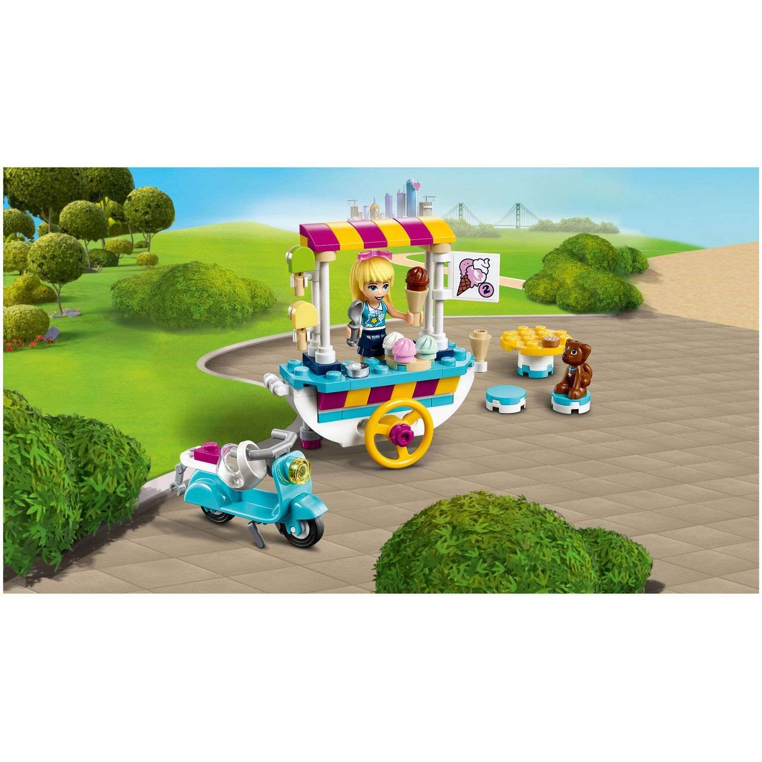 Конструктор LEGO Friends Тележка с мороженым блочный - фото 4