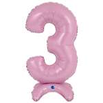Шар GRABO Цифра 3 фольгированный Pastel-Pink 1207-4278