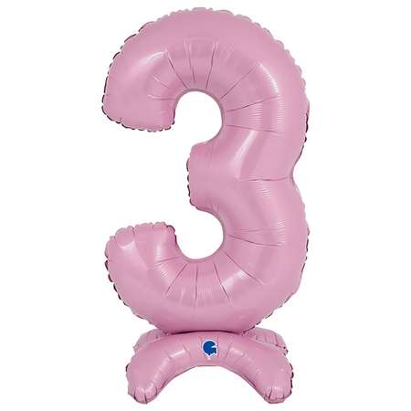 Шар GRABO Цифра 3 фольгированный Pastel-Pink 1207-4278