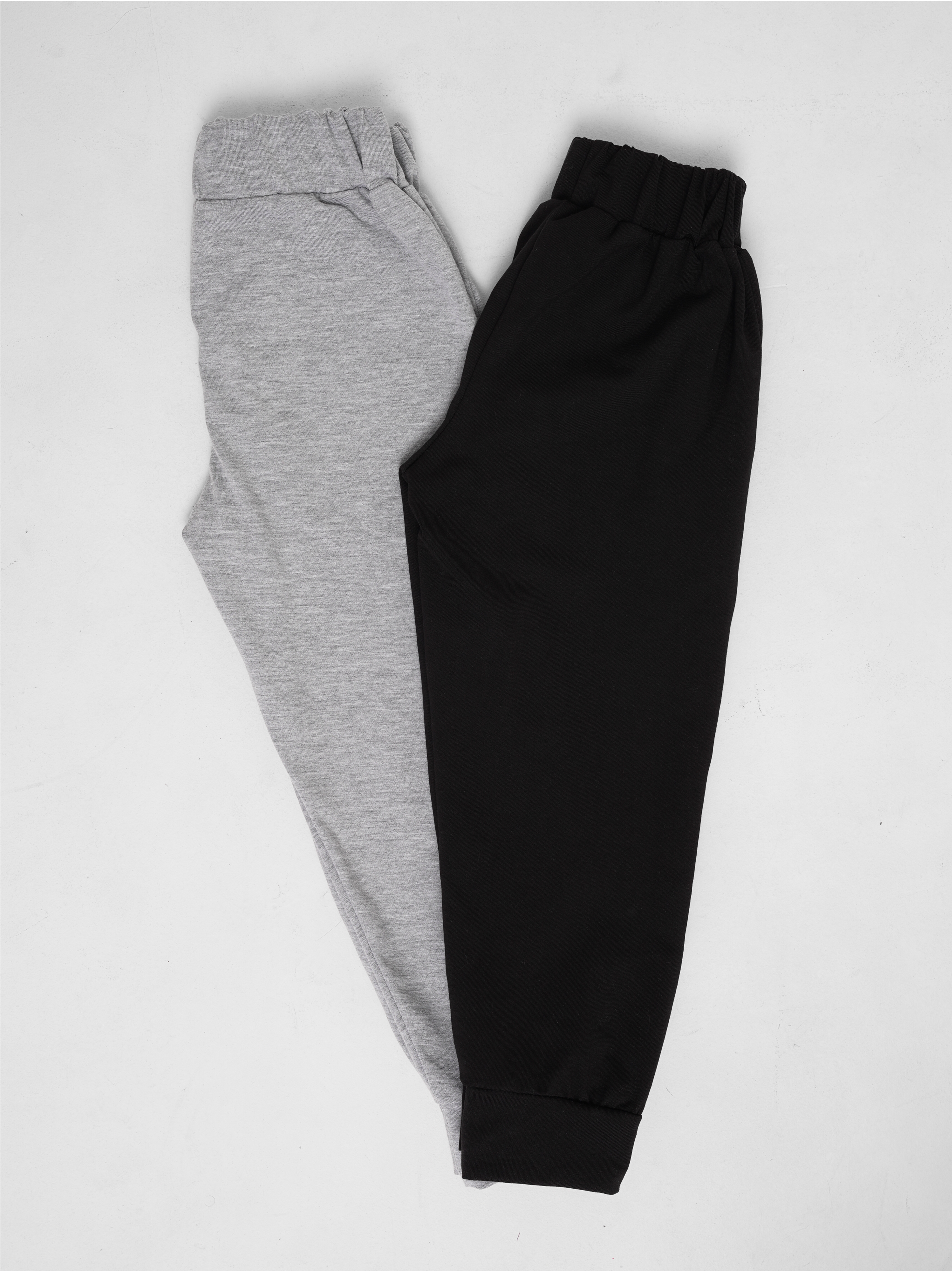 Брюки 2 шт Супер Пупс 2пр/штаны/черный/серый меланж - фото 1