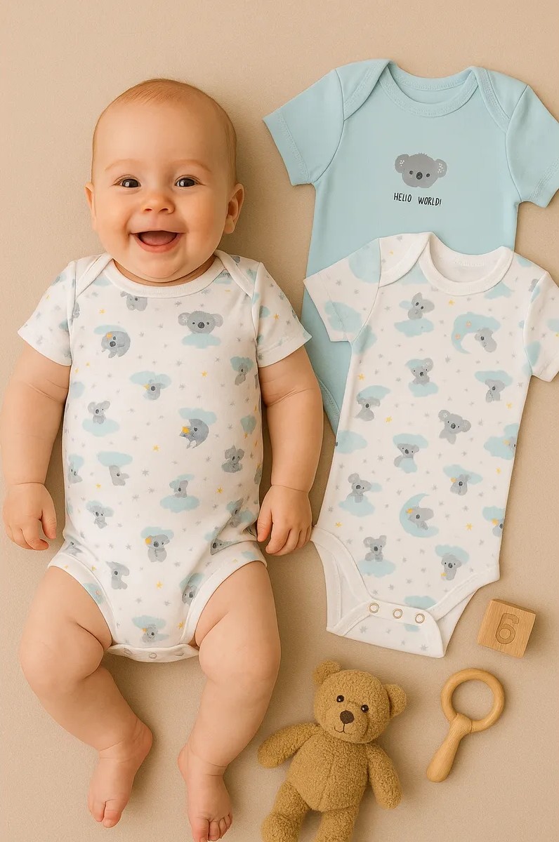 Боди 2 шт Mark Formelle (Марк Формэль) 13015-2/звездные коалы на белом +голубой - фото 1