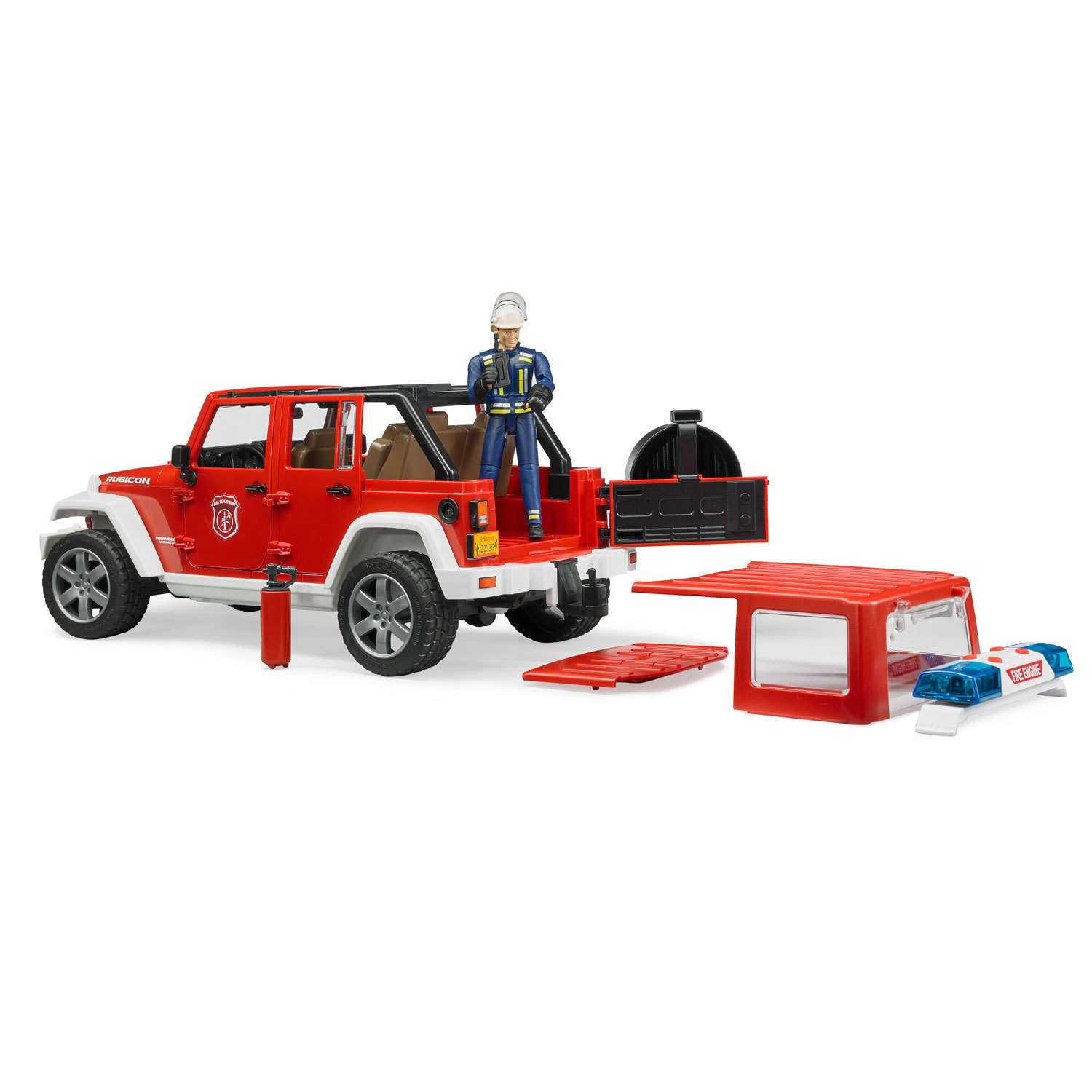 Пожарная машина Bruder Jeep с фигуркой 02-528 - фото 6