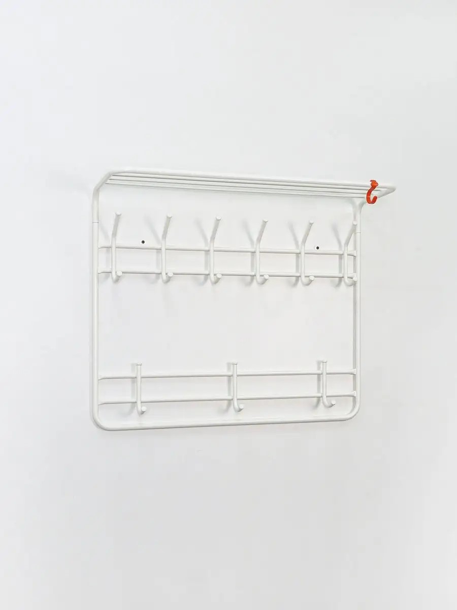 Вешалка настенная ЗМИ с полкой 2х80 цвет белый - фото 3