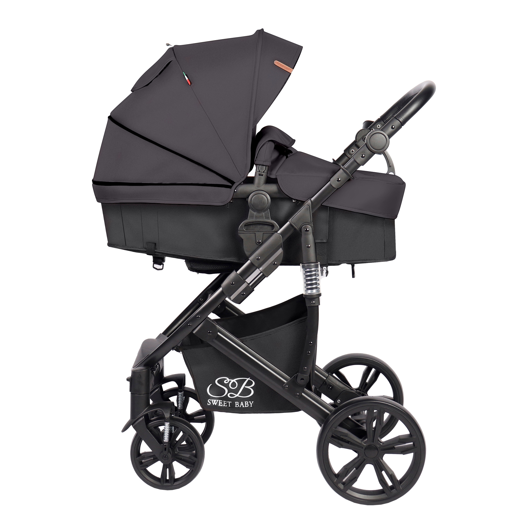 Коляска трансформер Sweet Baby Comfort black grey черный - фото 1