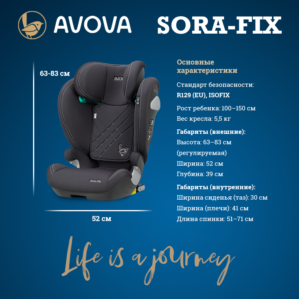 Автокресло Avova Sora-Fix Isofix 2/3 (15-36 кг) серый - фото 5