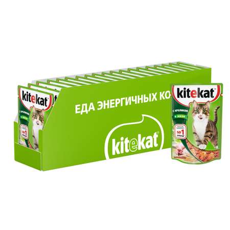 Корм влажный для кошек KiteKat 85г кролик в желе пауч