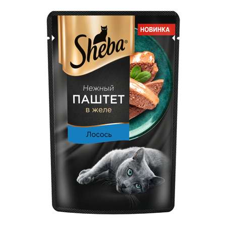Корм для кошек Sheba 75г нежный паштет в желе с лососем