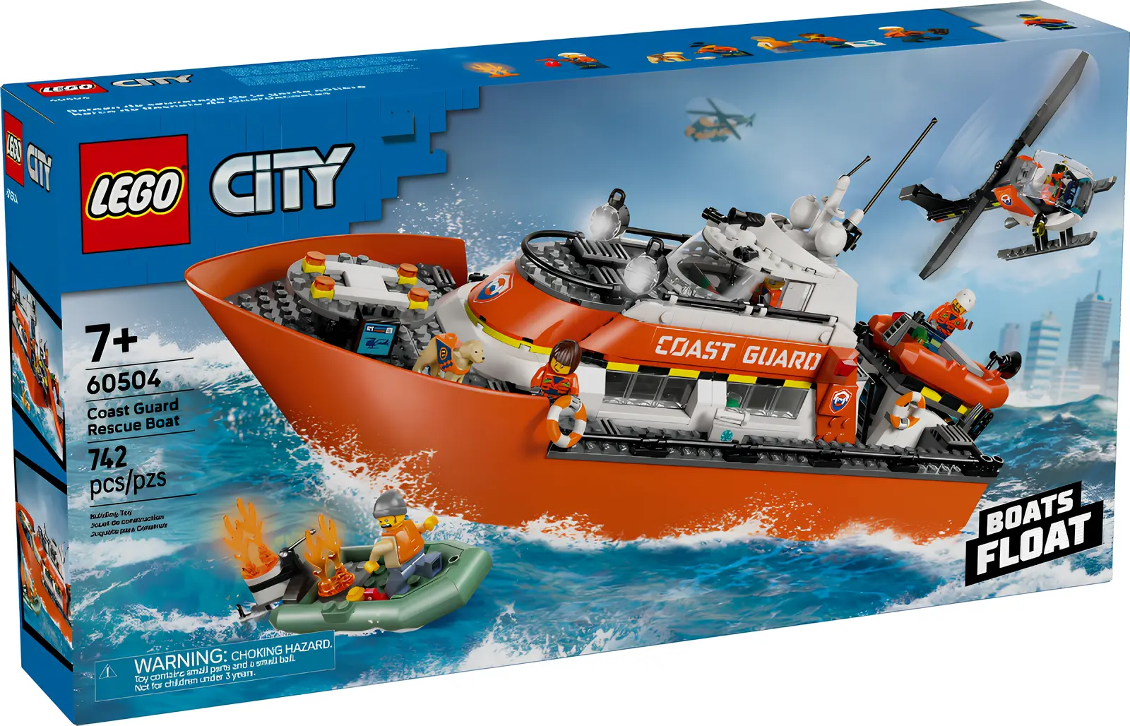 Изображение товара Конструктор LEGO City Спасательный катер и вертолет береговой охраны Изображение товара Конструктор LEGO City Спасательный катер и вертолет береговой охраны