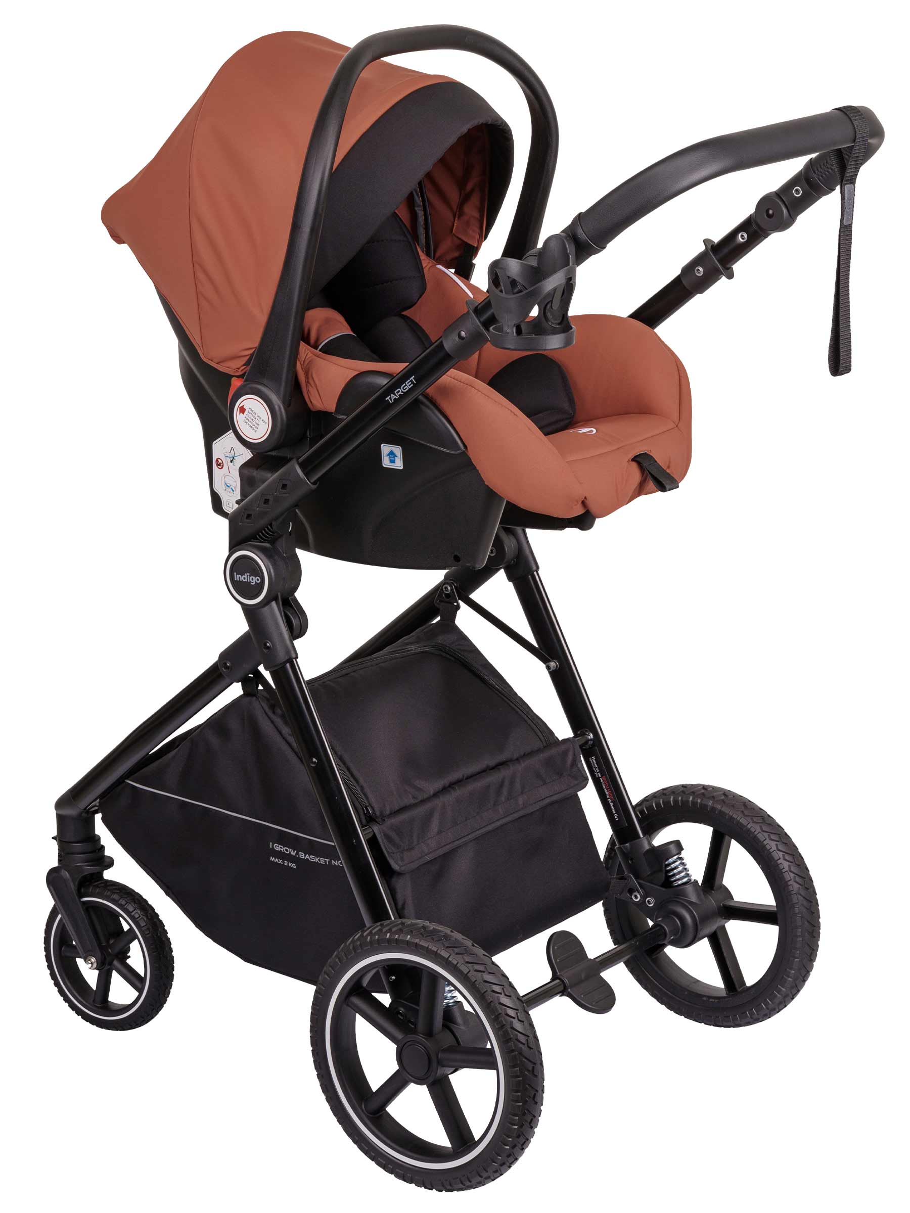 Коляска трансформер Indigo TARGET 3в1 оранжевый - фото 22