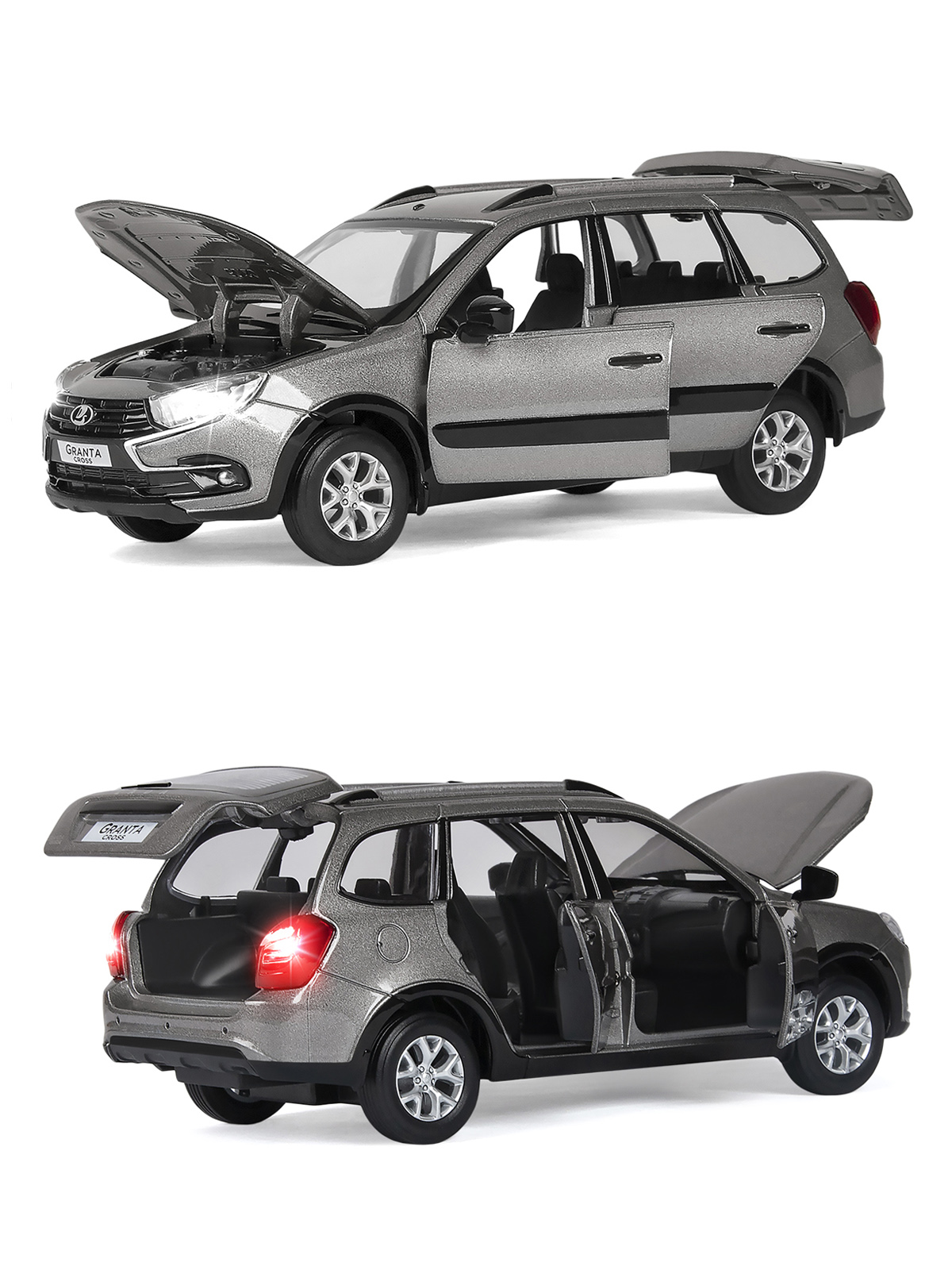 Автомобиль АВТОпанорама LADA Granta Cross 1:24 серебряный JB1251206 - фото 8