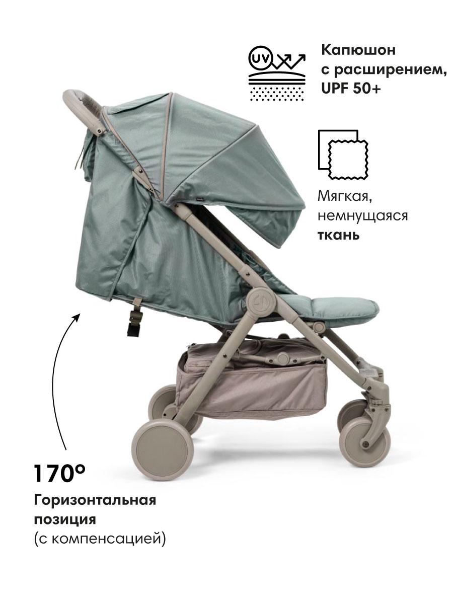 Коляска прогулочная Elodie Pebble Green Renew хаки - фото 3